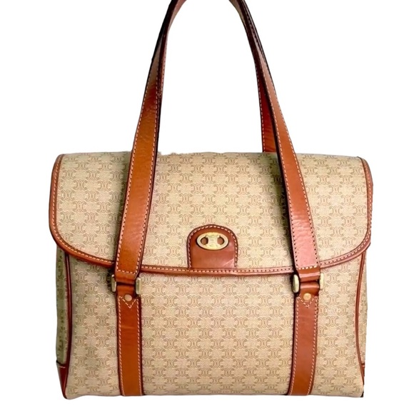 CELINE Vintage Macadam Top handle Bag with COA - Picture 8 of 17